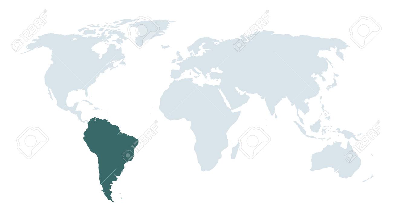 world map high lighting south america royalty free cliparts vectors south america in world map