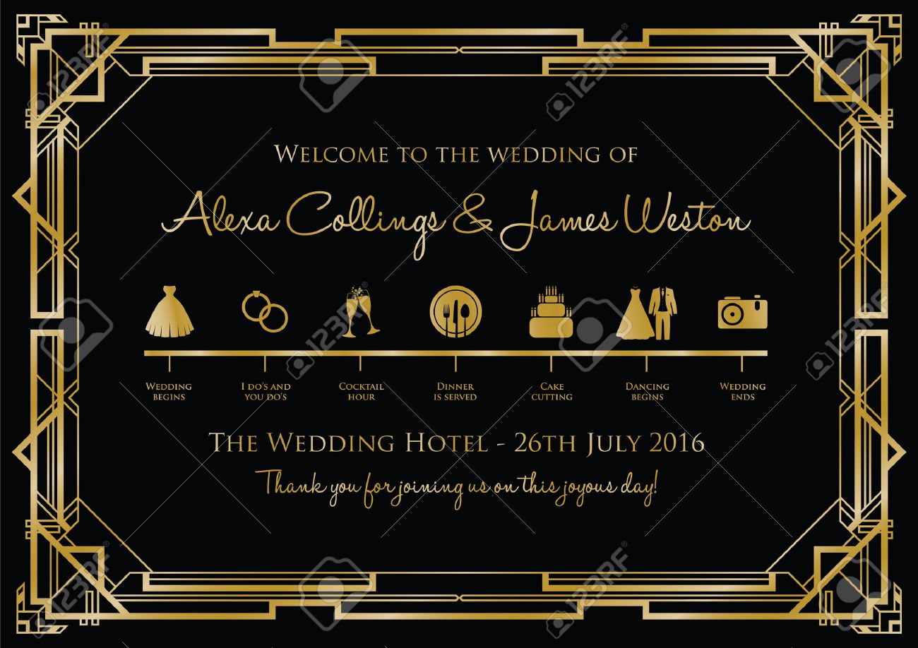 wedding timeline background gatsby royalty free cliparts vectors