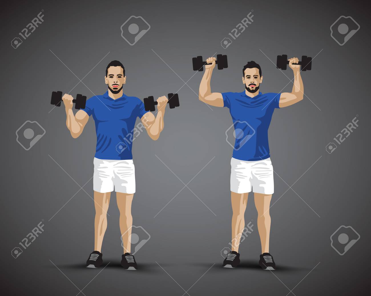 重りを持ち上げるのイラスト素材 ベクタ Image