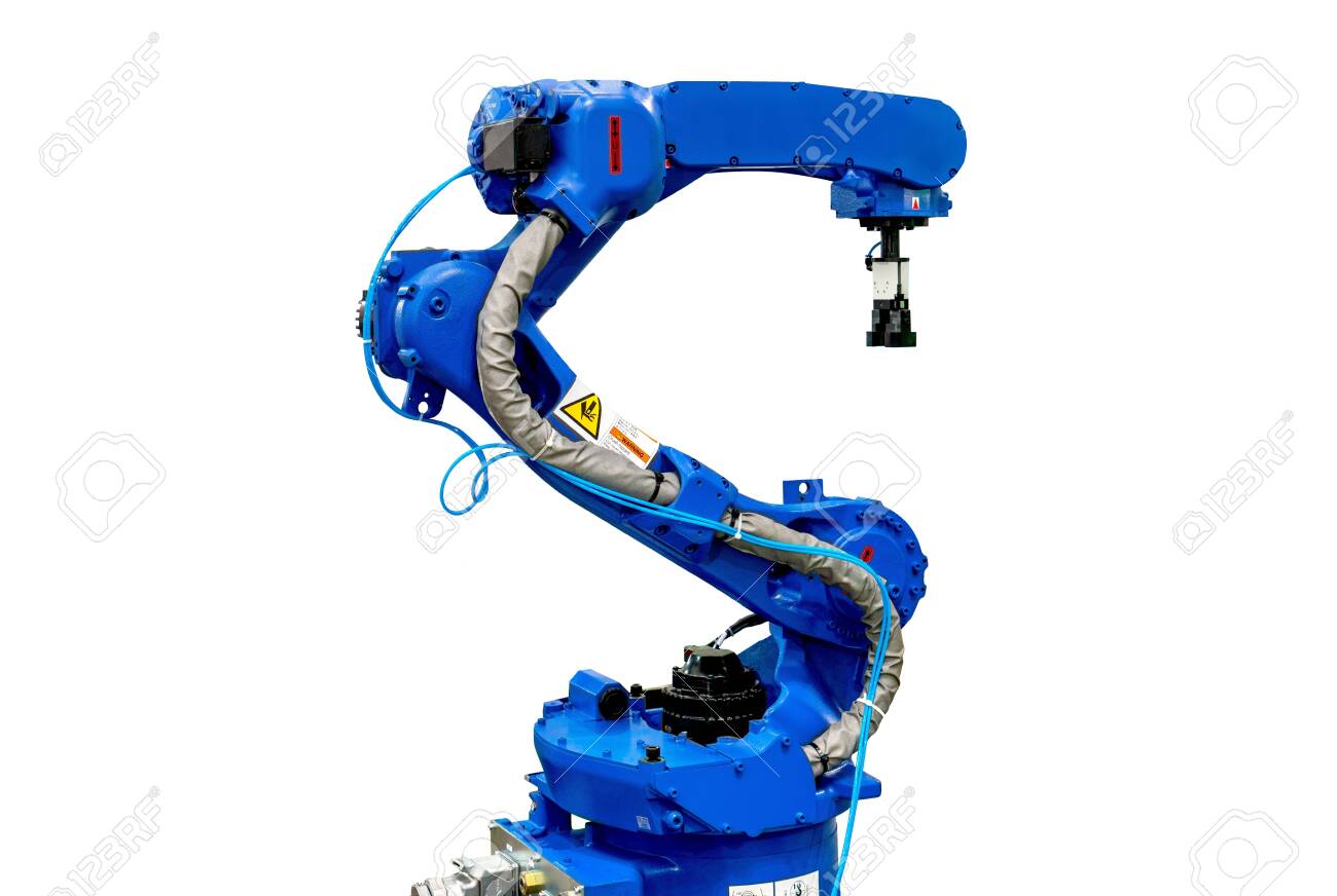 blue robot arm