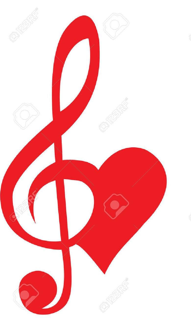 Coeur formé de clé de sol Coeur formé de clé de sol
