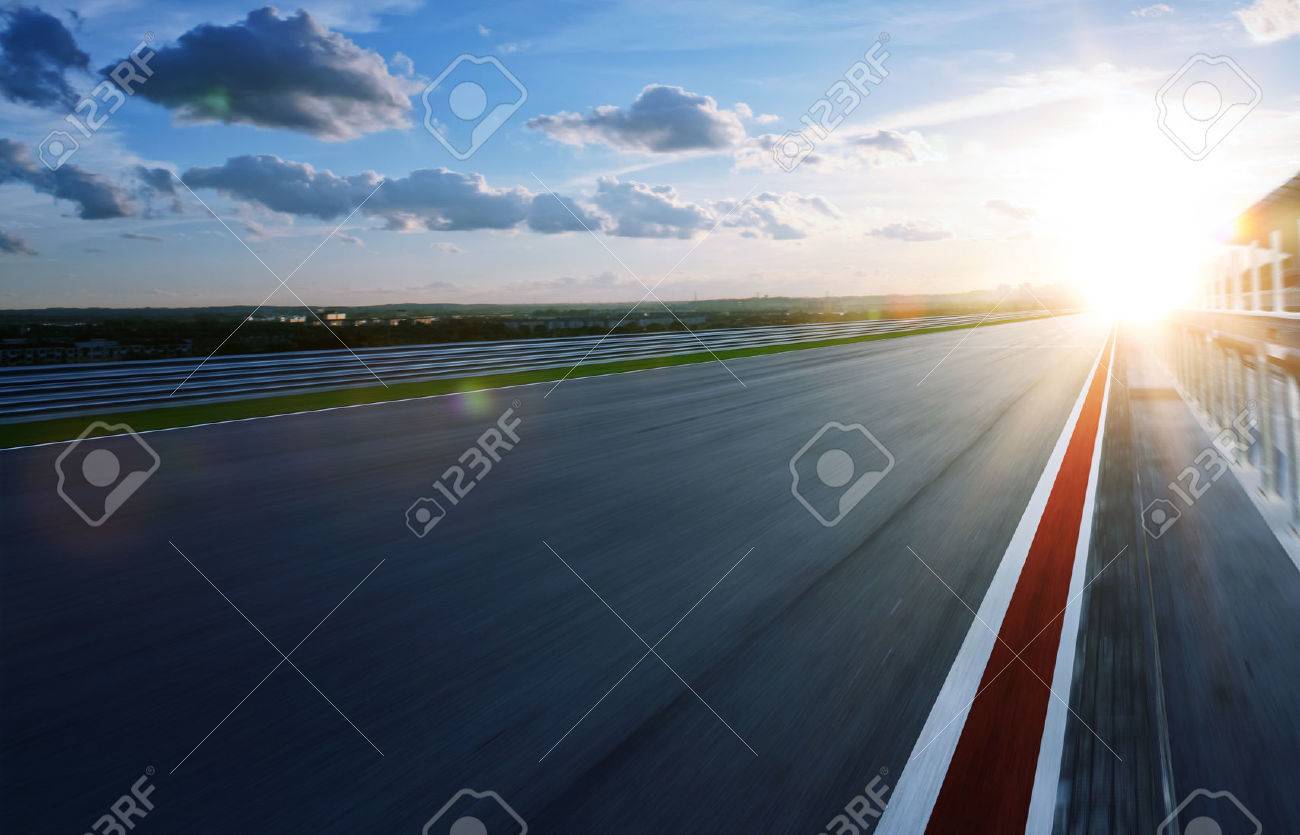 Motion blurred racetrack,cold mood - 48266361 Motion blurred racetrack,cold mood - 48266361