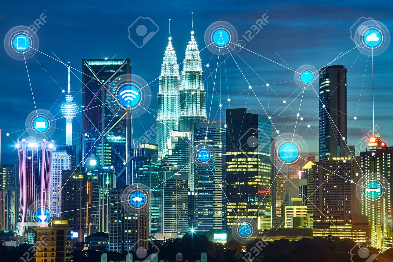 smart city and wireless communication network, abstract image visual, internet of things - 59063953 smart city and wireless communication network, abstract image visual, internet of things - 59063953