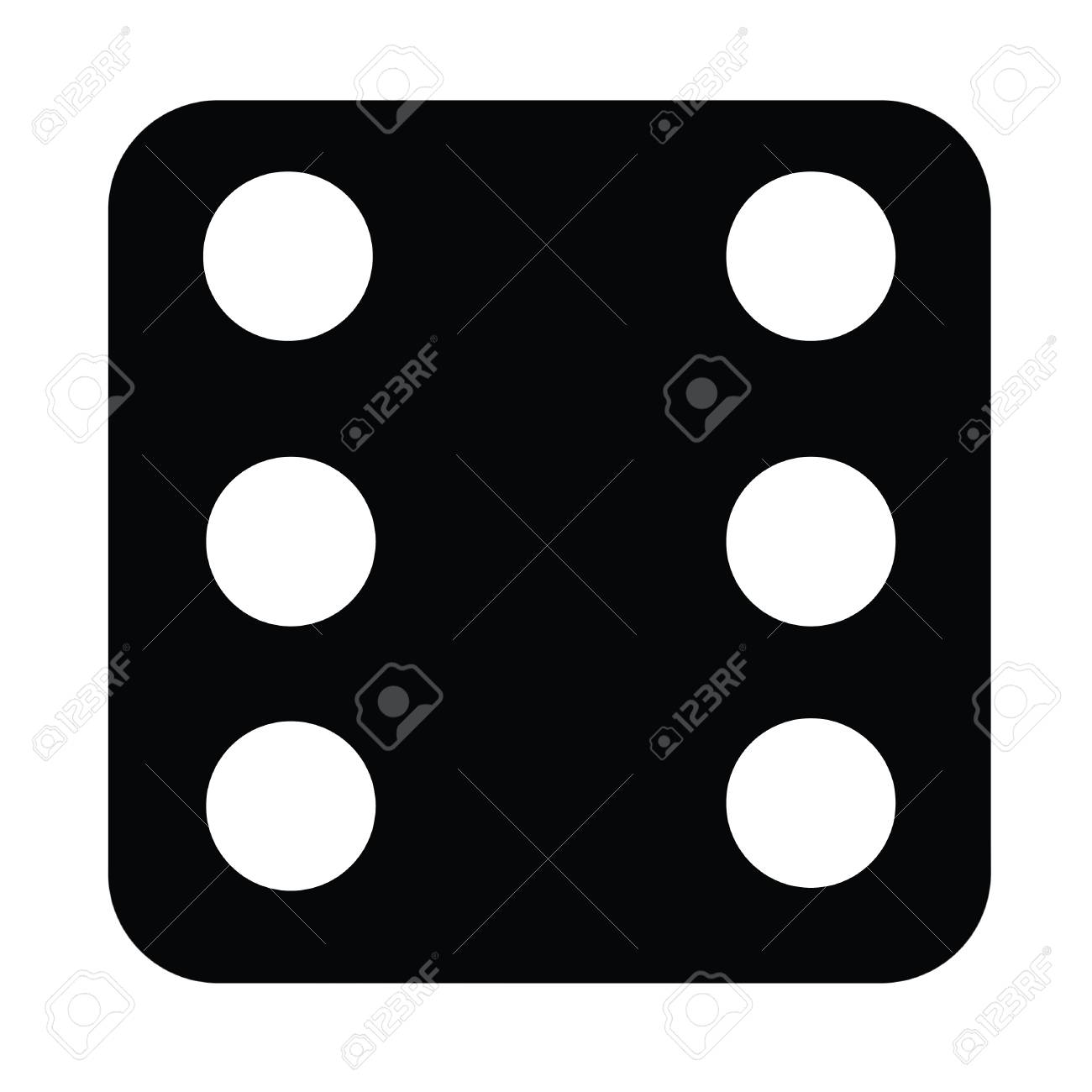 ダイス面 黒と白のシルエット 6 のイラスト素材 ベクタ Image