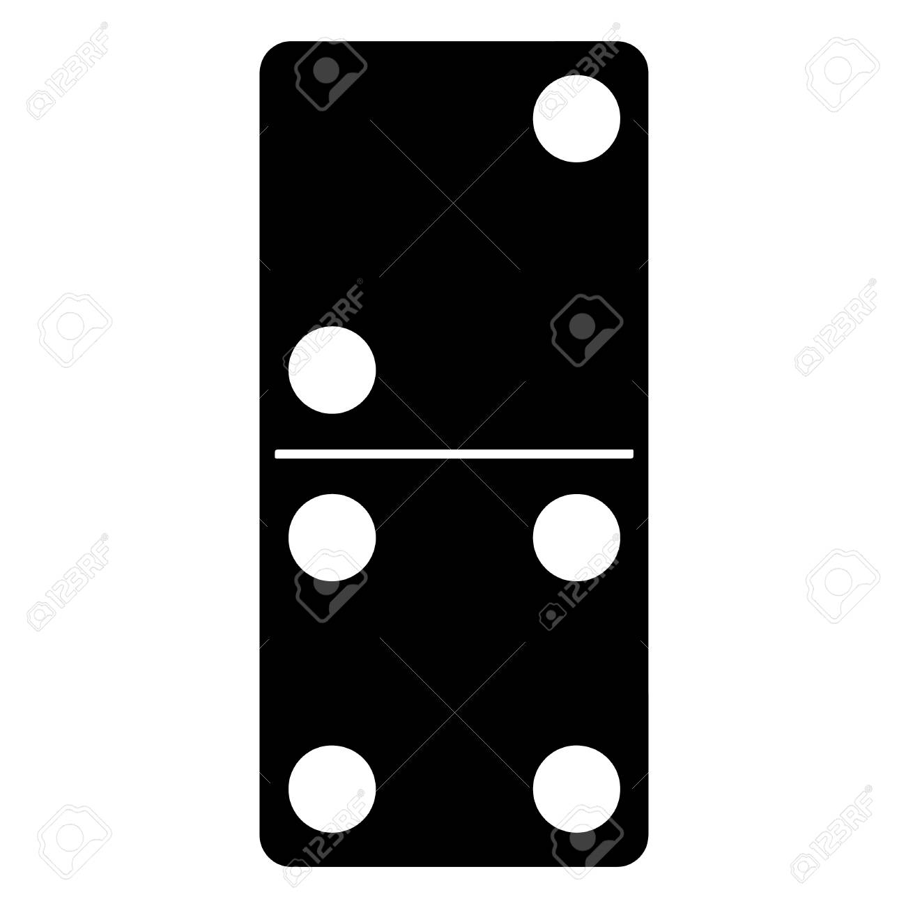ドミノ ゲーム ピースの黒と白のシルエットのイラスト素材 ベクタ Image 84345382