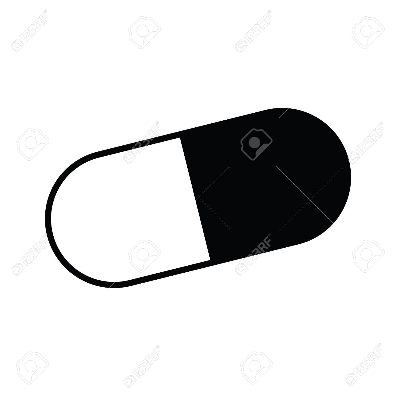 A Black And White Silhouette Of A Pill Vector Illustration. Royalty Free  SVG, Cliparts, Vectors, and Stock Illustration. Image 84730143.