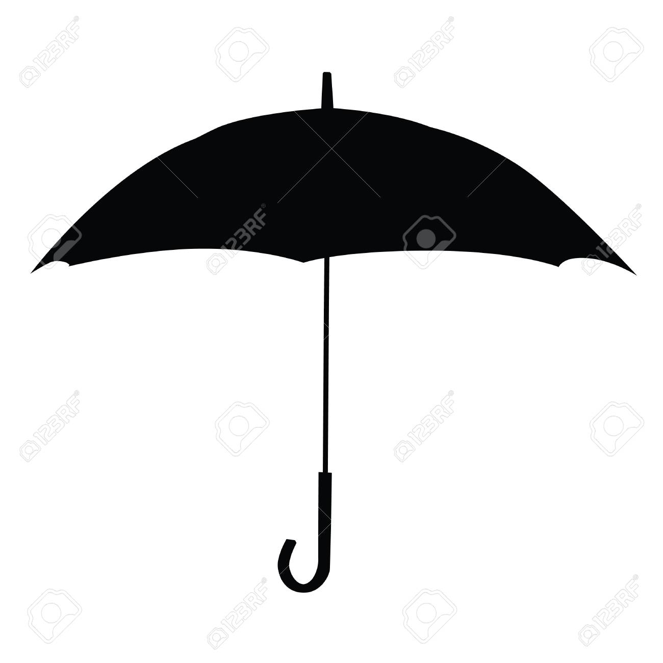 A black and white silhouette of an umbrella stock vector 84732025