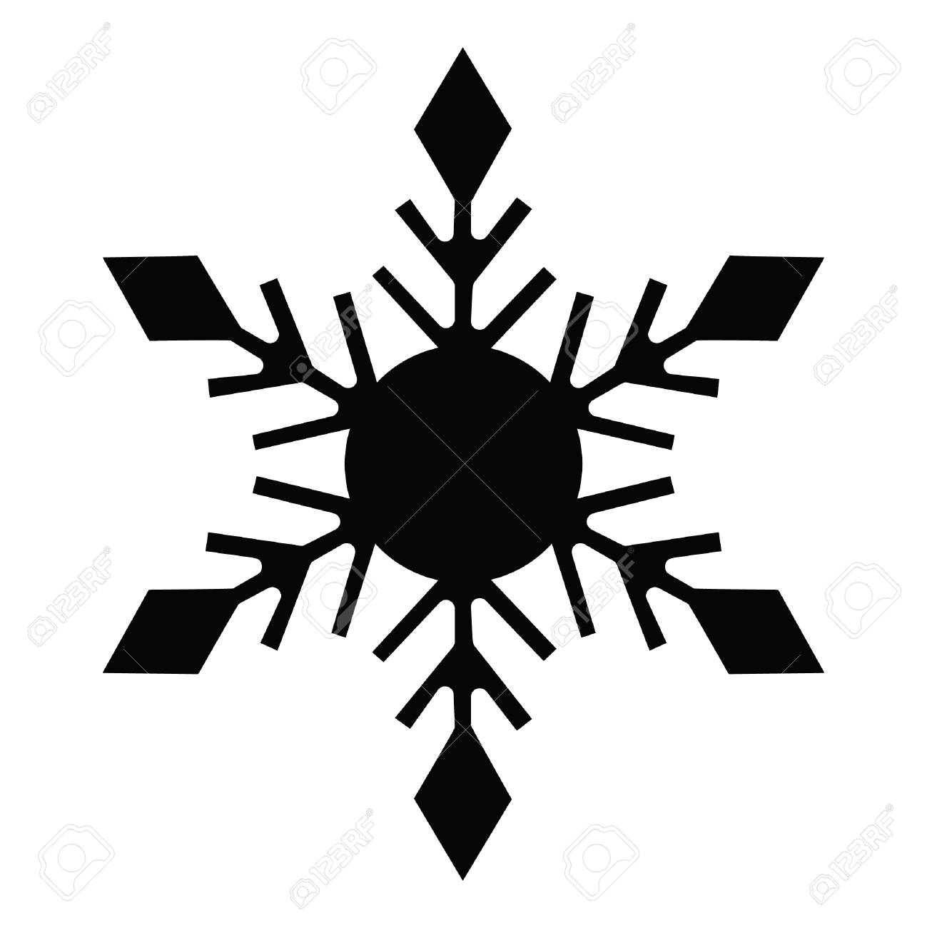 A Black And White Silhouette Of A Snowflake Royalty Free Cliparts Vectors And Stock Illustration Image