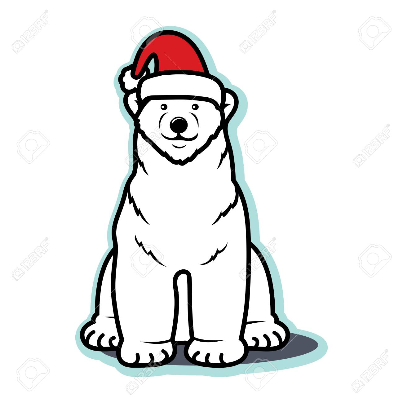 Polar bear in santa hat Clearance