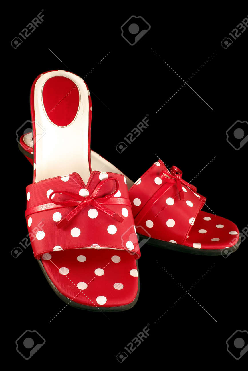 red polka dot shoes