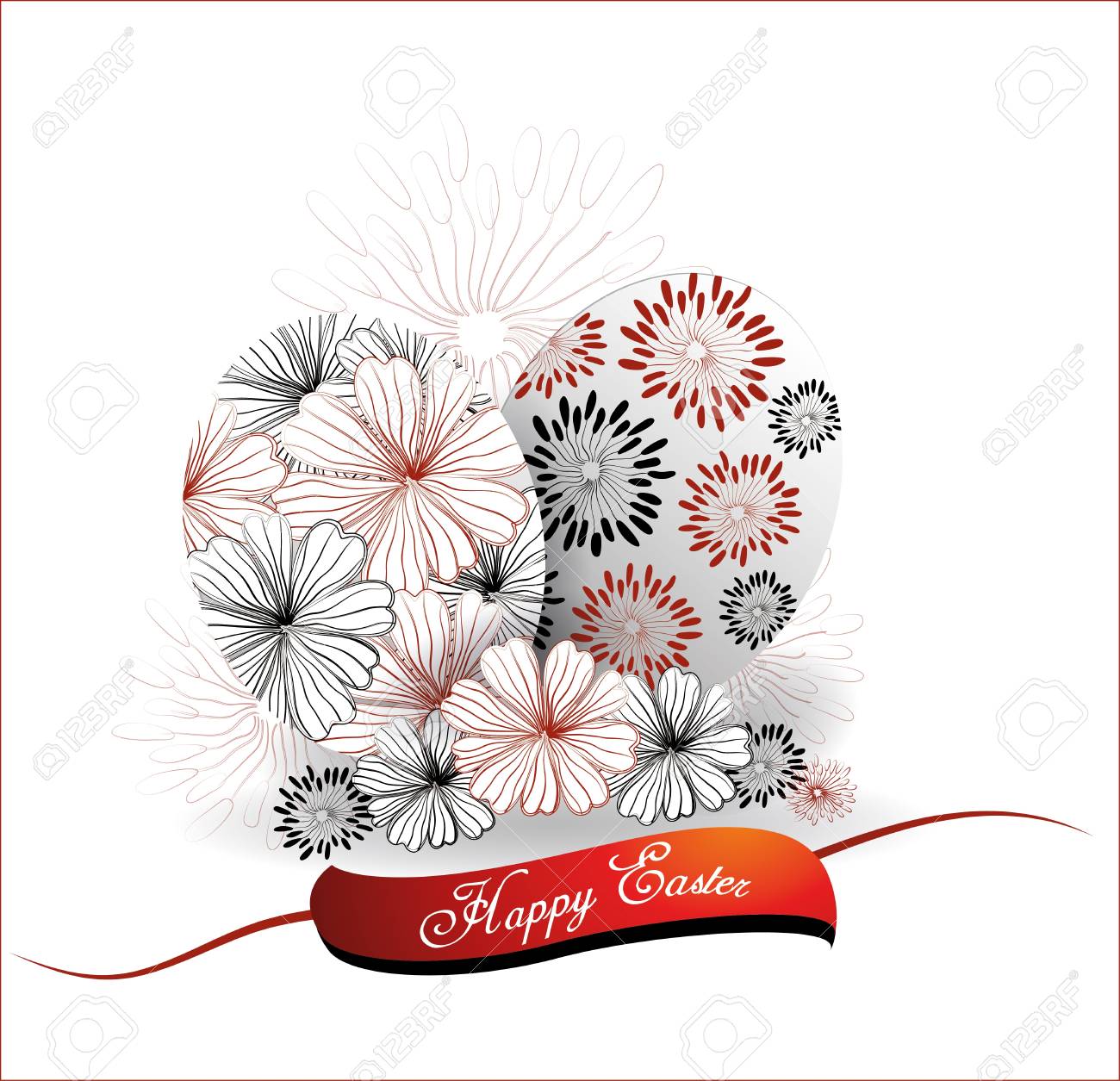 イースター卵の花イラストのイラスト素材 ベクタ Image