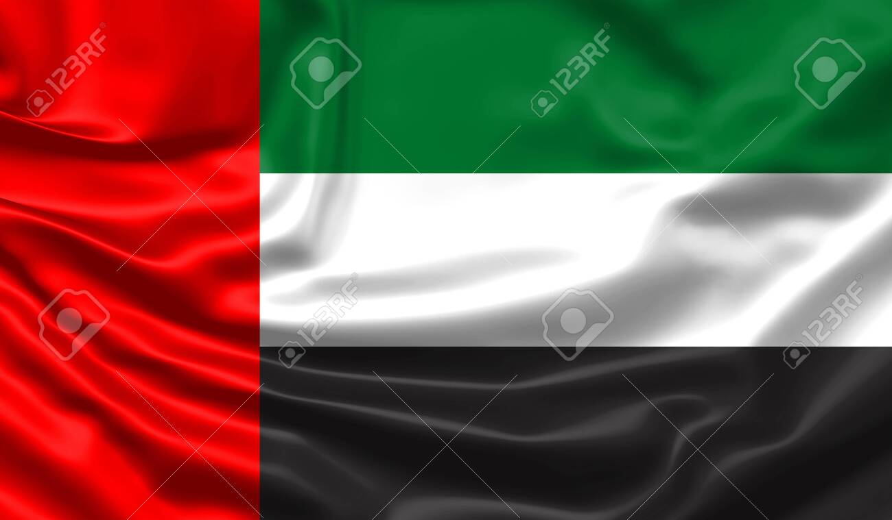 Realistic Flag United Arab Emirates Flag Blowing In The Wind Background Silk Texture 3d Illustration Stock Photo Picture And Royalty Free Image Image 152535068