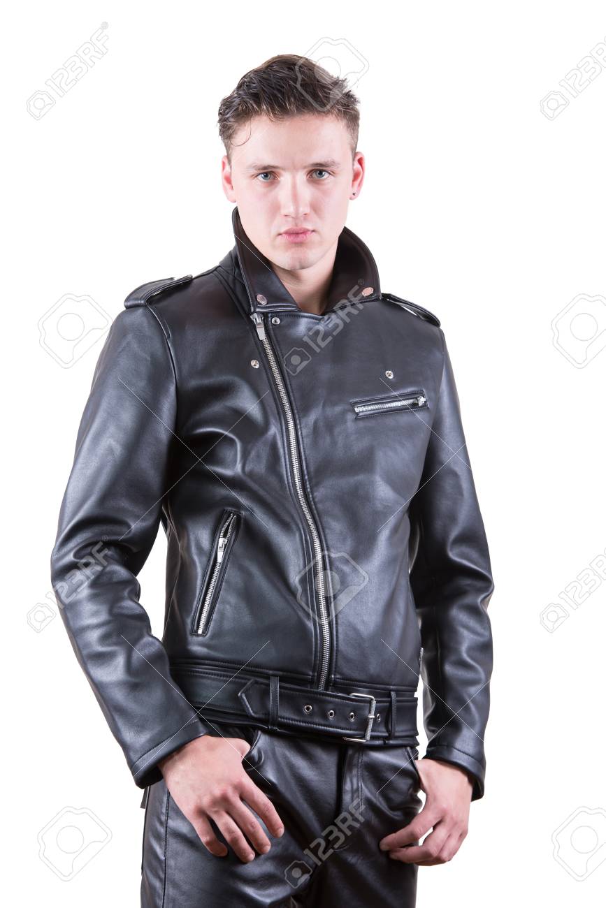 leather jacket male model