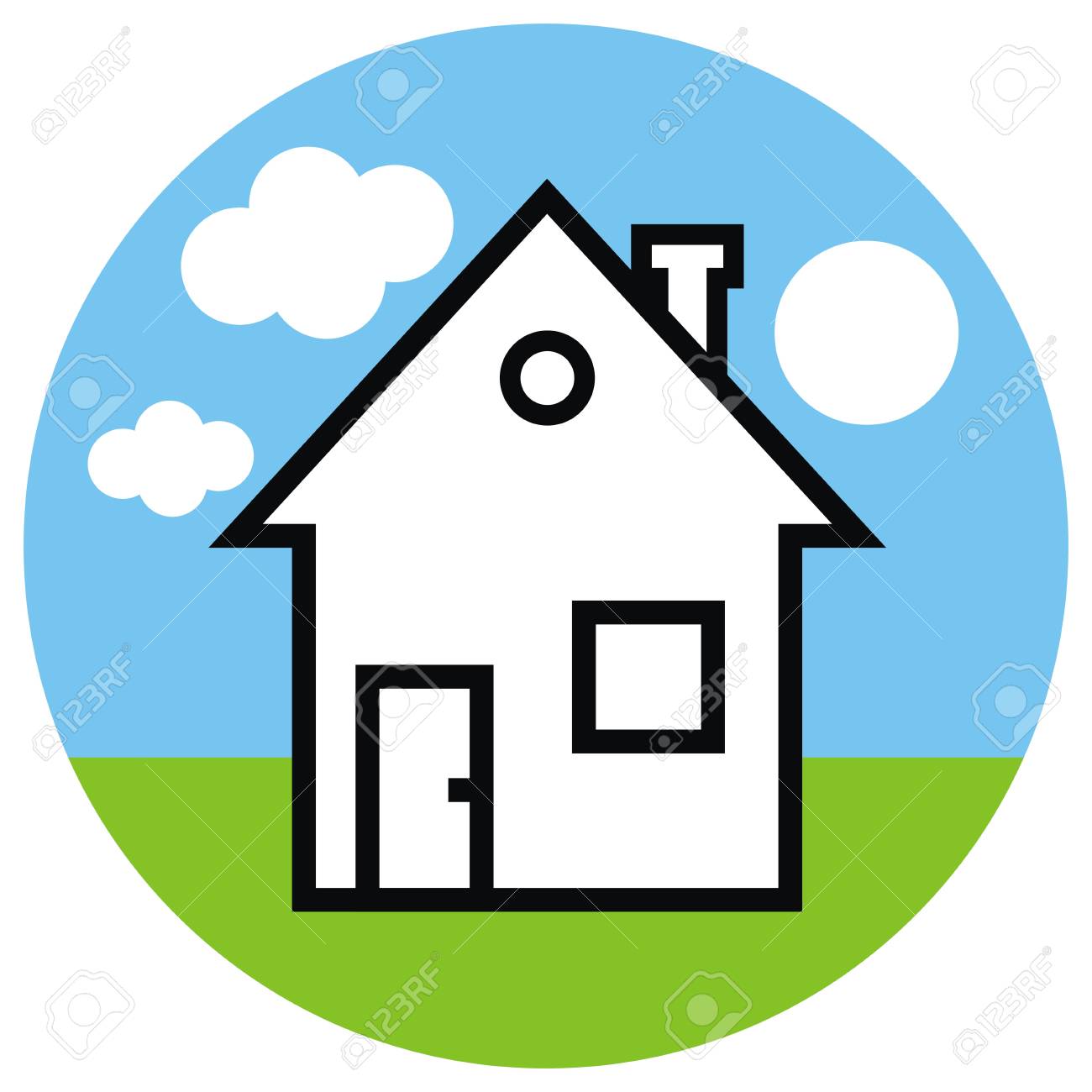 フレームの家のアイコンのイラスト素材 ベクタ Image