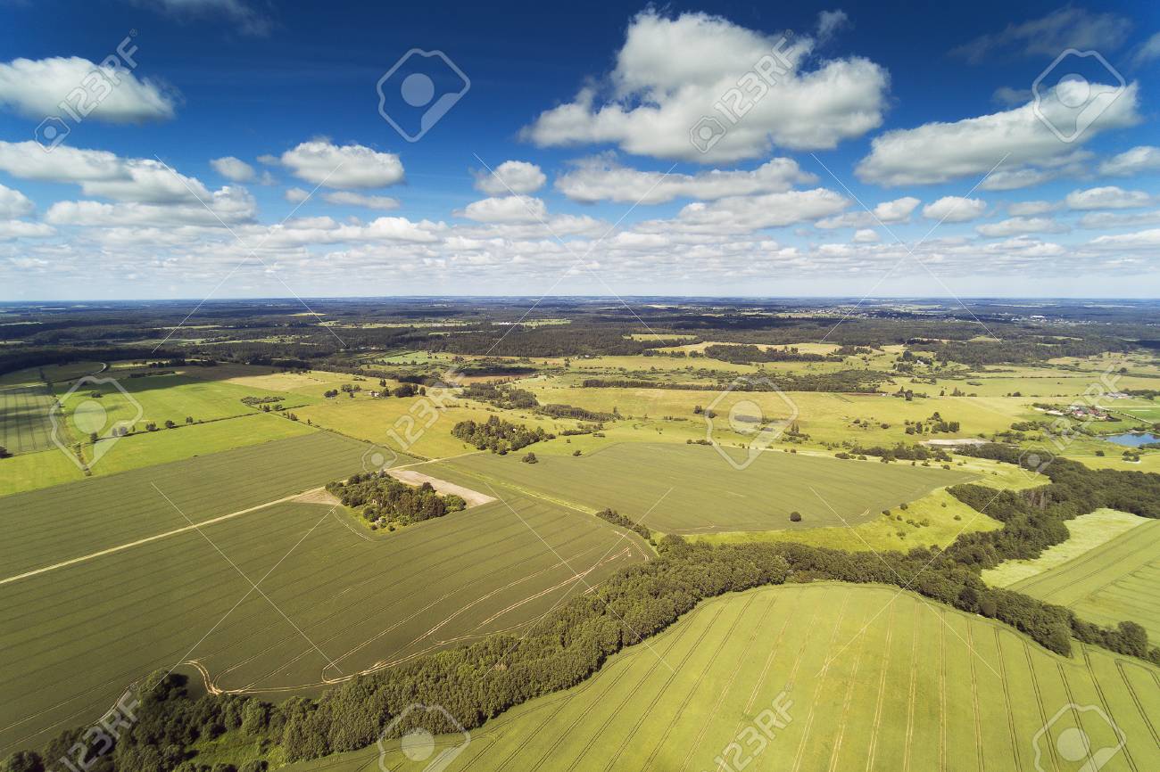 素敵な夏の真昼 Kandava エリア ラトビアの田園風景です の写真素材 画像素材 Image