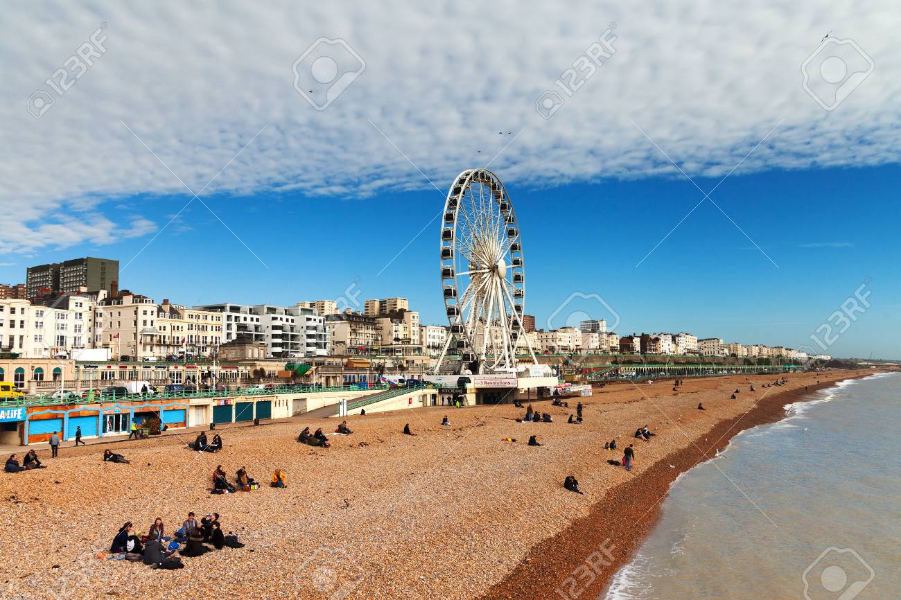 Brighton, UK - 5 March 2014 : People Enjoy The Sunny And Dry