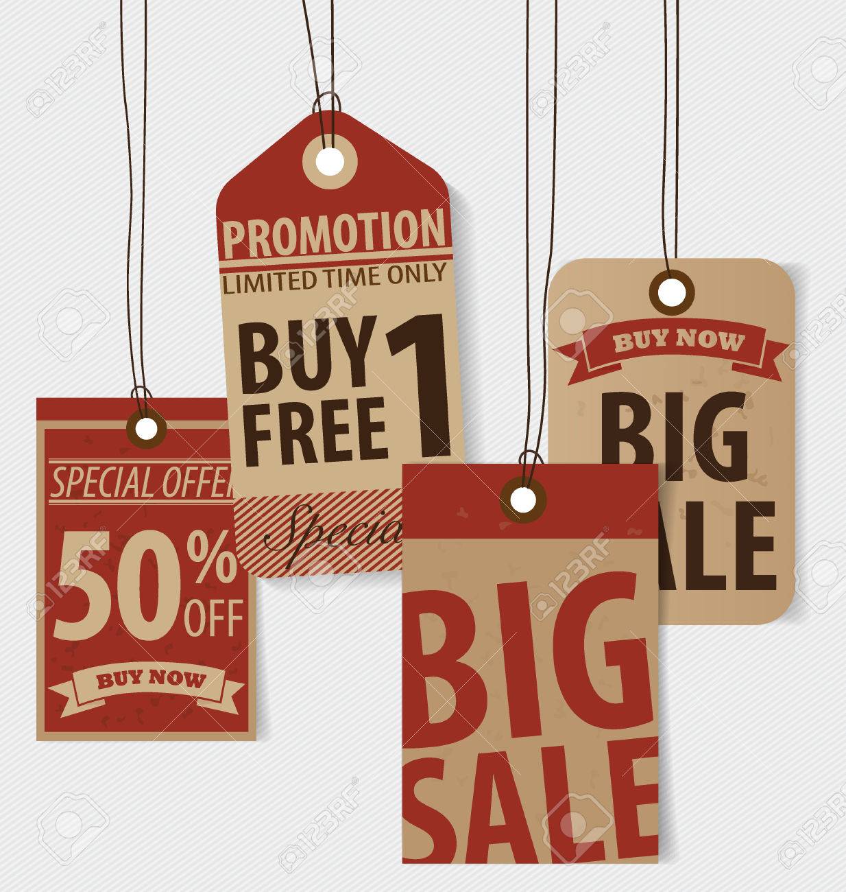 price tag sale coupon voucher vintage style template design