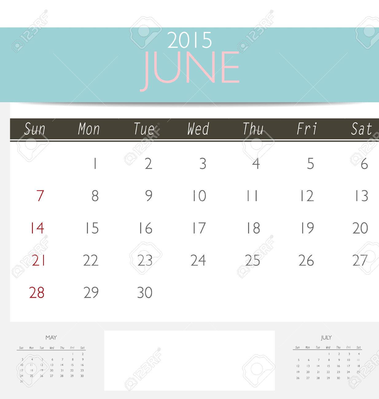 2015 calendar monthly calendar template for june vector june calendar 2015 template