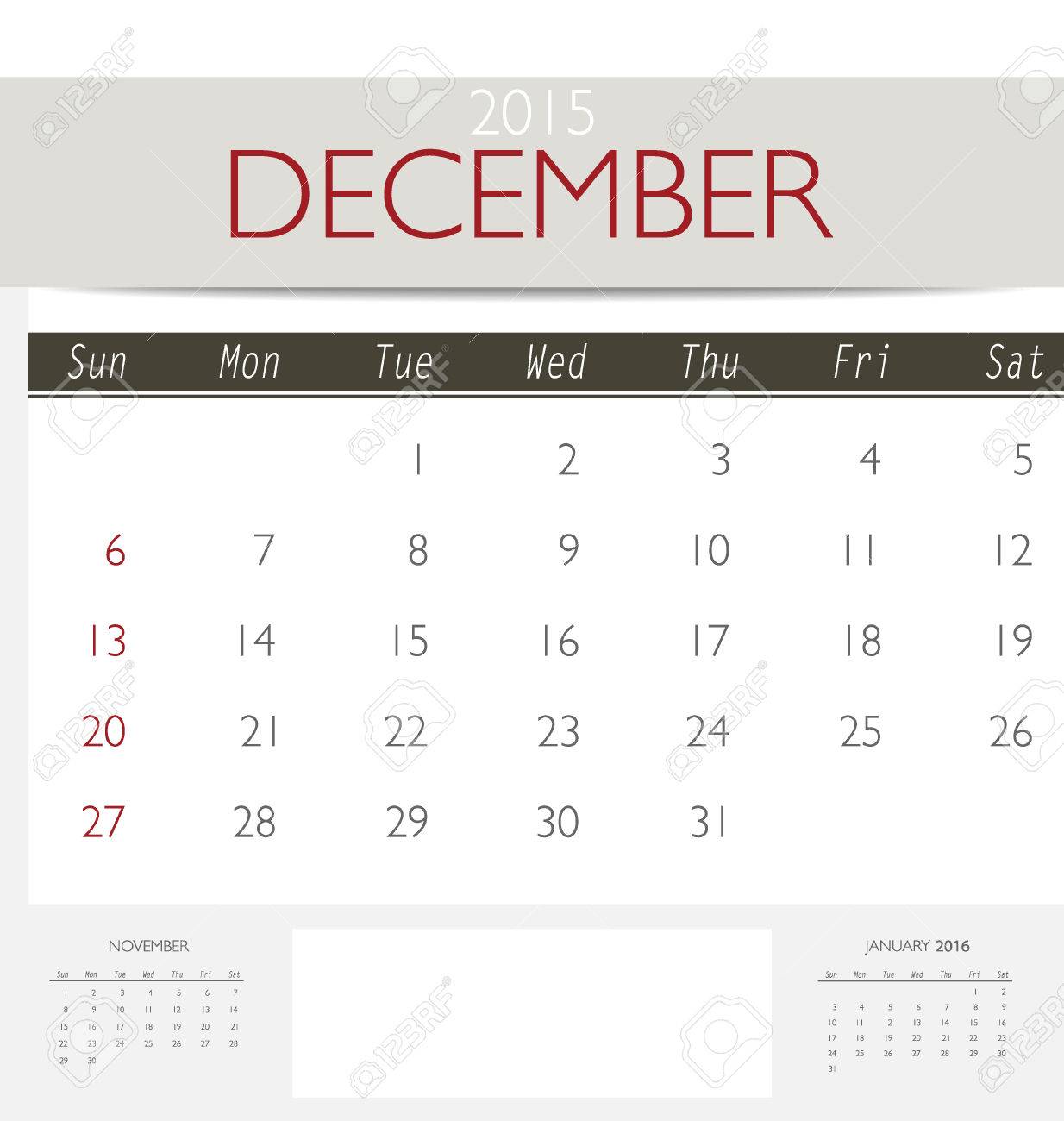 2015 calendar monthly calendar template for december vector december calendar template 2015