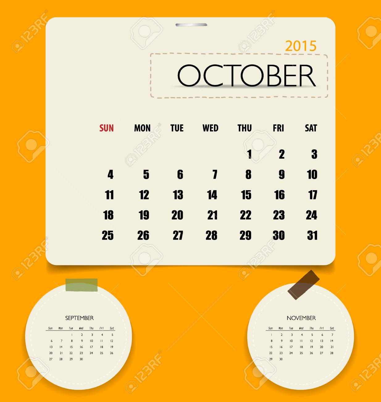 2015 calendar monthly calendar template for october vector free october 2015 calendar template