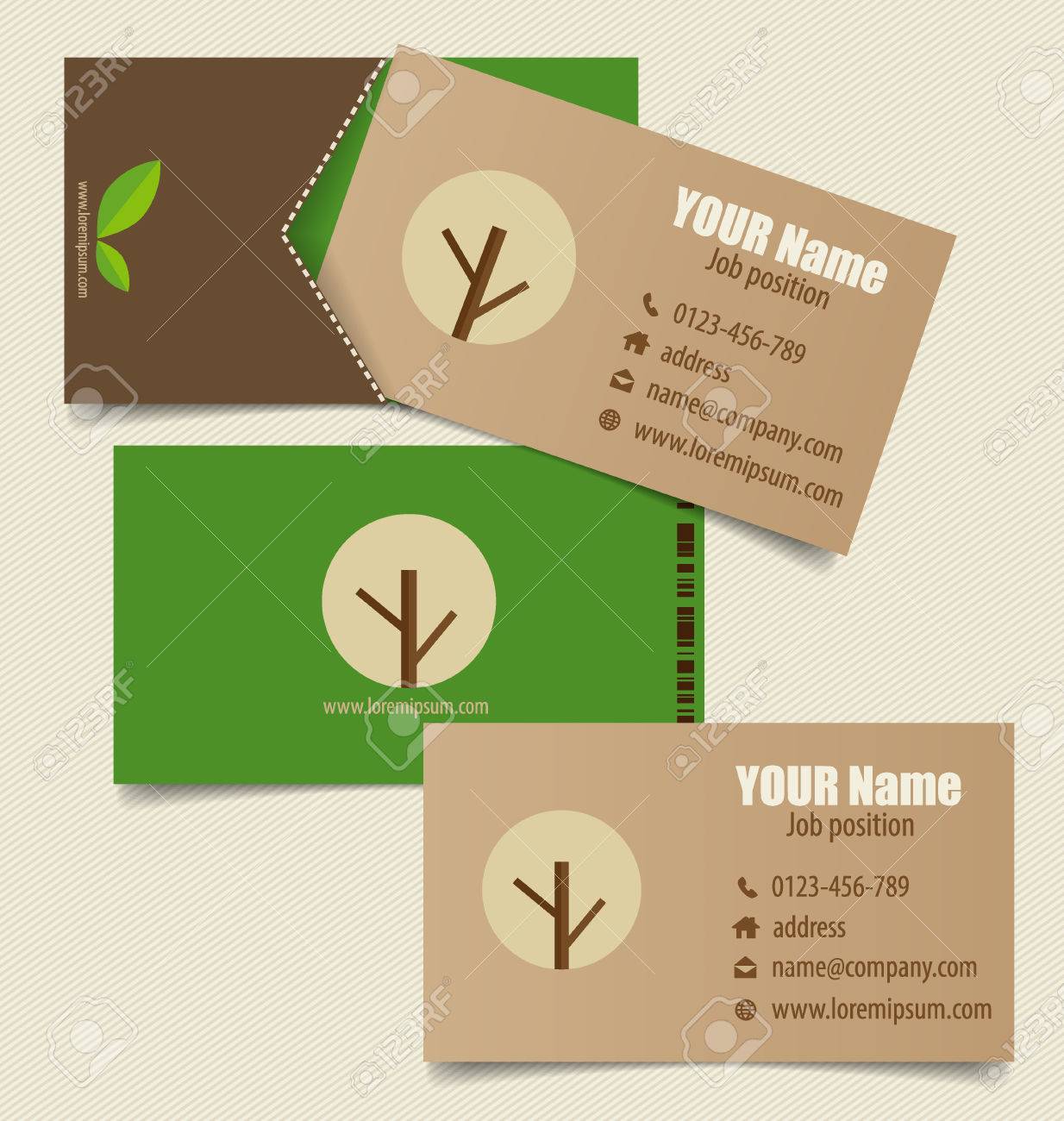 Modele De Carte De Visite Moderne Avec La Nature Fond Illustration Vectorielle Clip Art Libres De Droits Vecteurs Et Illustration Image