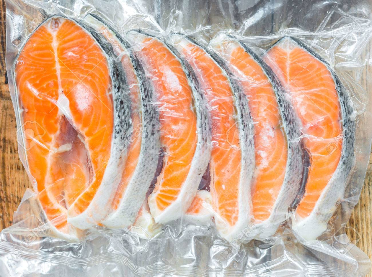 Frozen Salmon Fillets In A Vacuum Package Stock Photo Picture And Royalty Free Image Image 39787975
