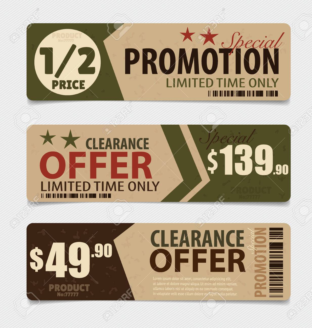 Sale Coupon, voucher, tag. Vintage Style template Design vector illustration. - 40554655 Sale Coupon, voucher, tag. Vintage Style template Design vector illustration. - 40554655