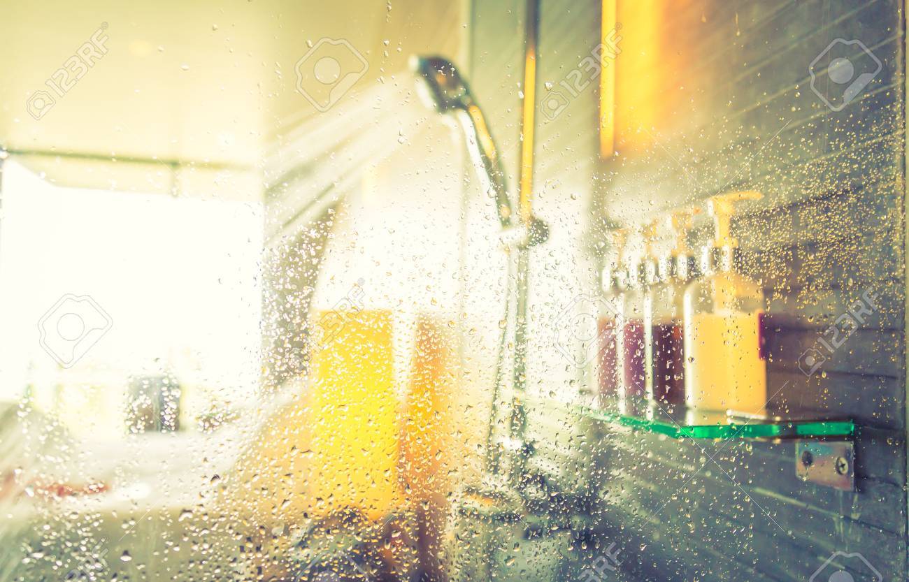 Shower while running water ( Filtered image processed vintage effect. ) - 43313448 Shower while running water ( Filtered image processed vintage effect. ) - 43313448