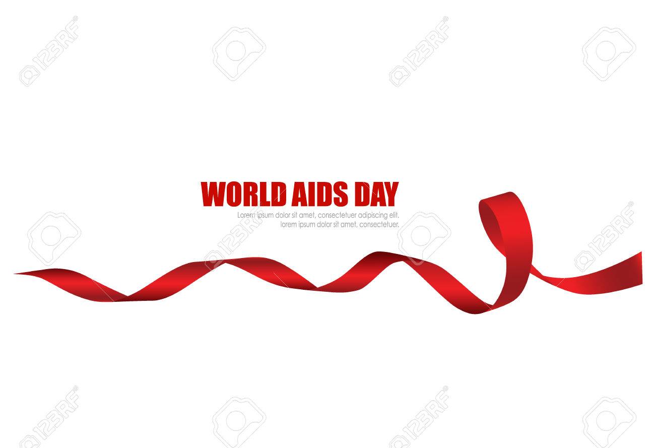Aids Awareness Red heart Ribbon on white background. Vector illustration. - 48188472 Aids Awareness Red heart Ribbon on white background. Vector illustration. - 48188472