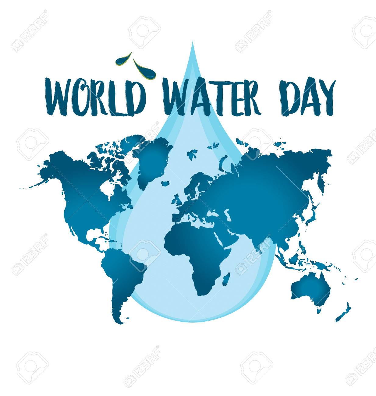 World water day concept with water drop made by globe. Vector illustration. - 53127435 World water day concept with water drop made by globe. Vector illustration. - 53127435