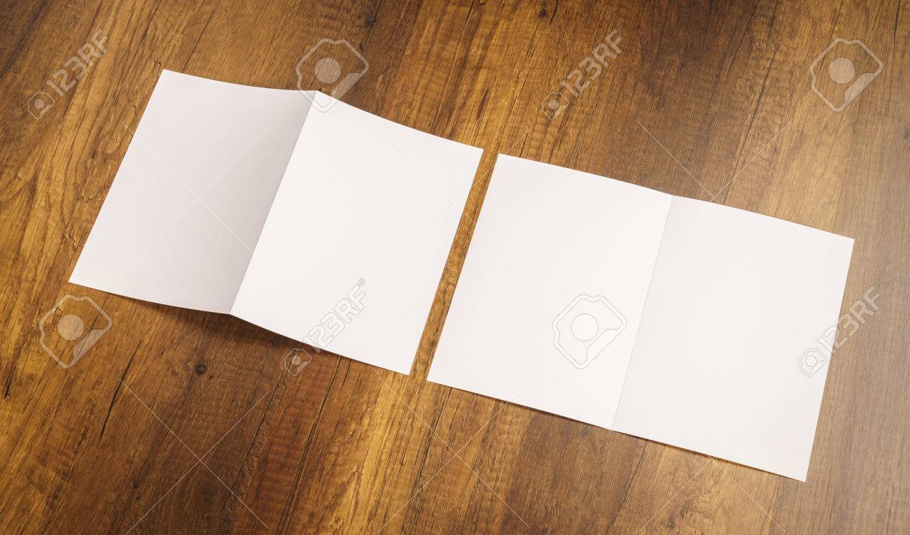 bifold white template paper