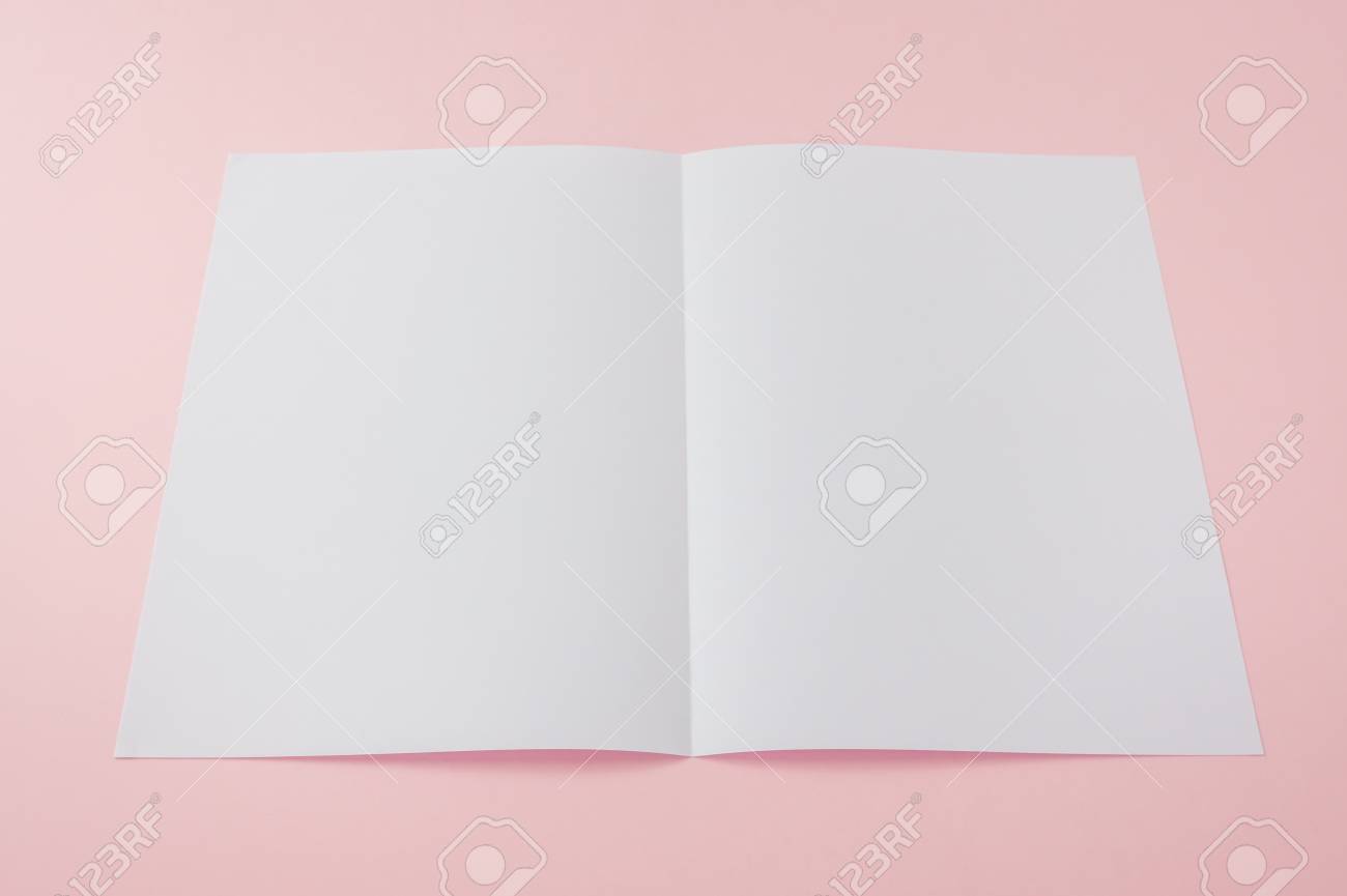 bifold white template paper