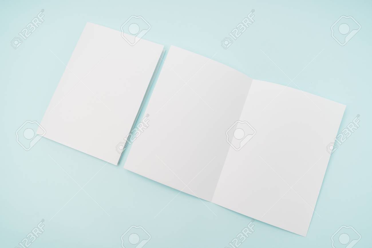 bifold white template paper