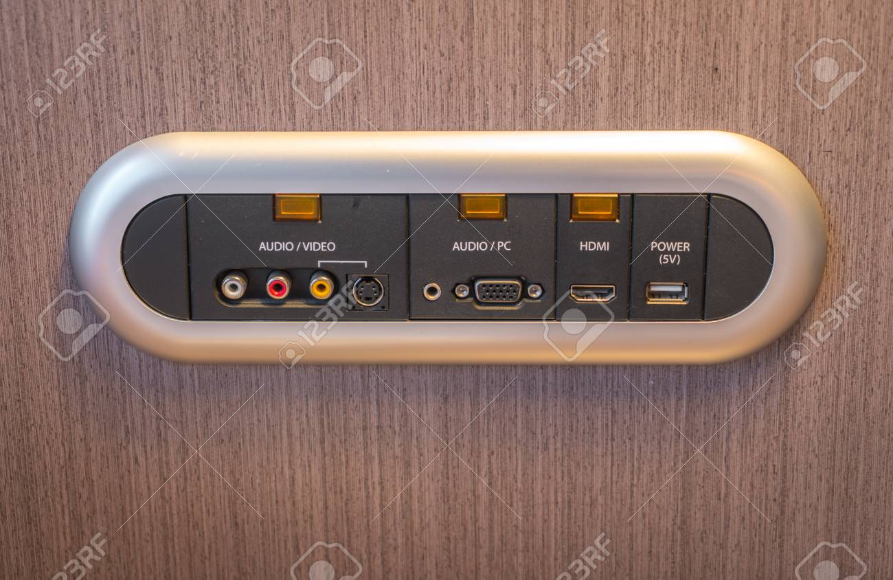 Audio Del Televisor Panel De Entrada De Video Moderno En La Pared