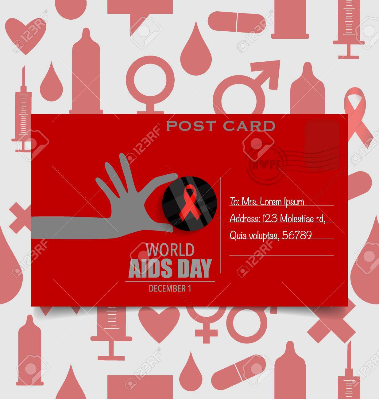 世界エイズ デー 第 1 回 12 月世界エイズデー ポスター の写真素材 画像素材 Image