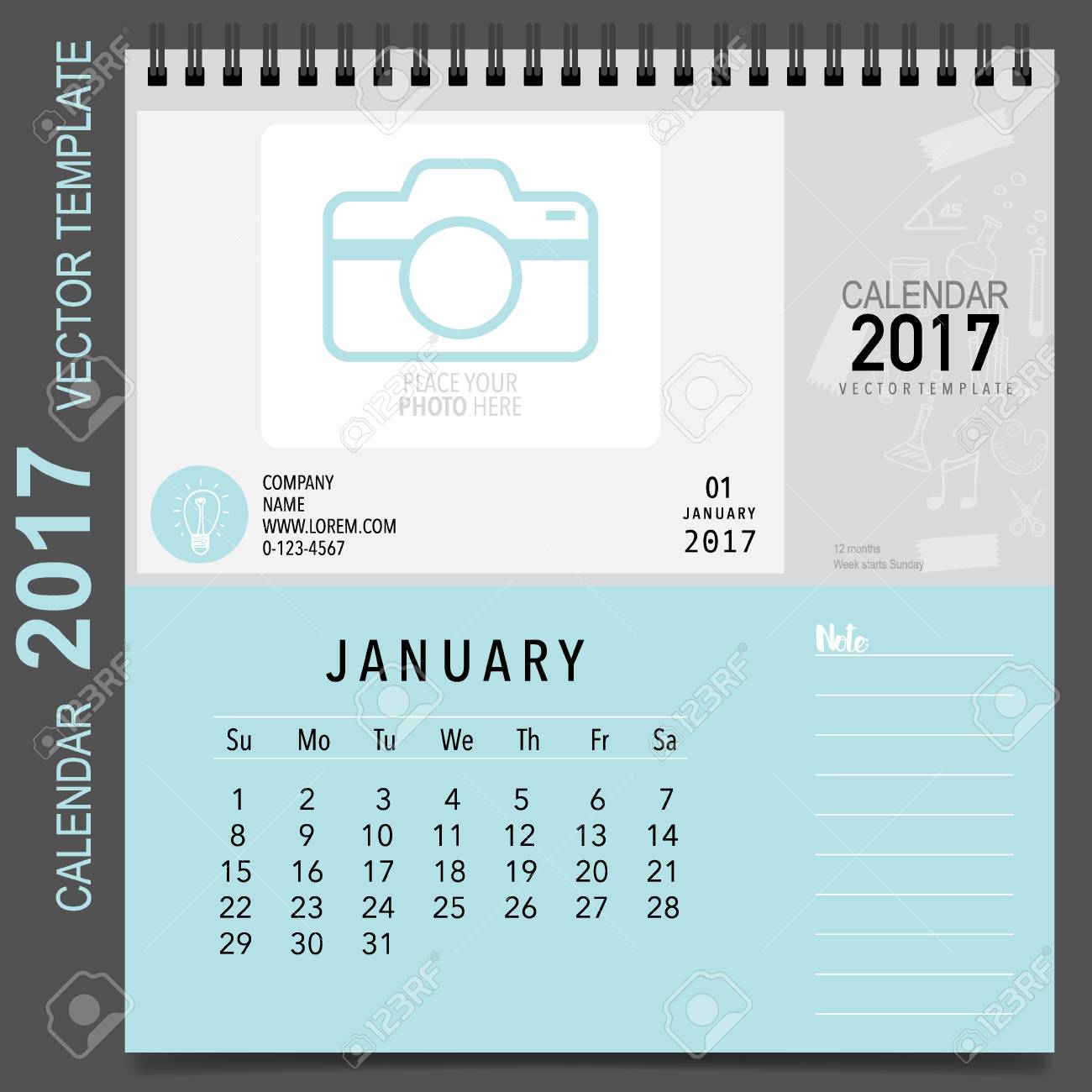 diseño planificador de 2017 calendario plantilla de calendario calendario mensual