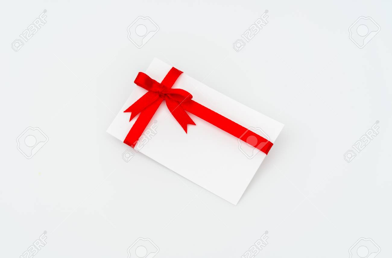 card with red ribbons bows stock photo picture and royalty free