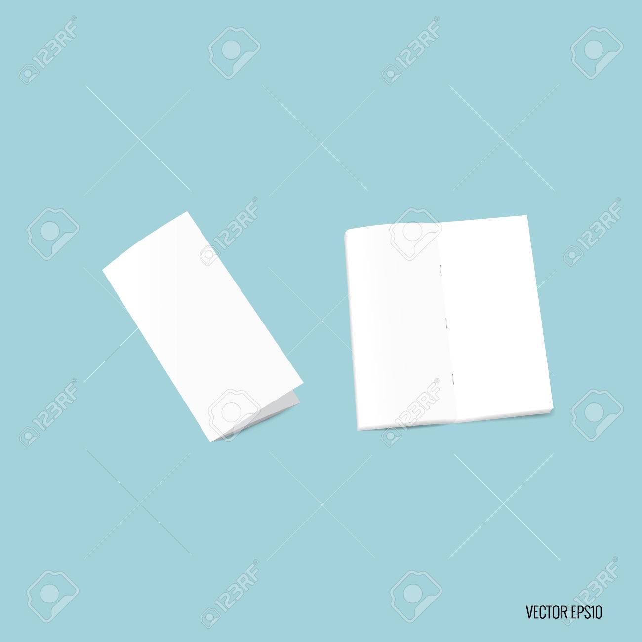 bifold white template paper vector illustration royalty free