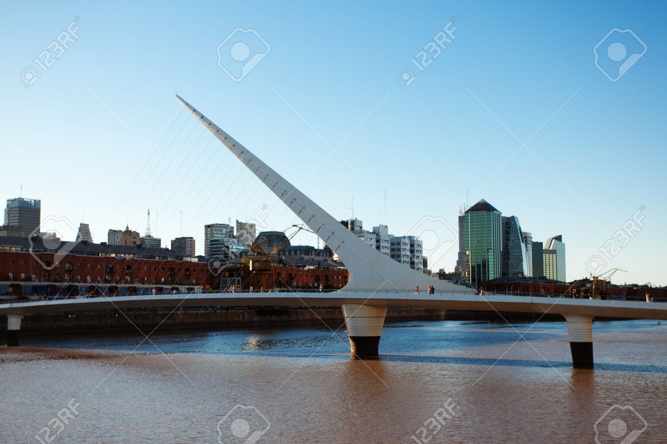 Puente De La Mujer Bridge Of The Women Designed By Santiago Calatrava Buenos  Aires Argentina Stock Photo, Picture and Royalty Free Image. Image 13825443.