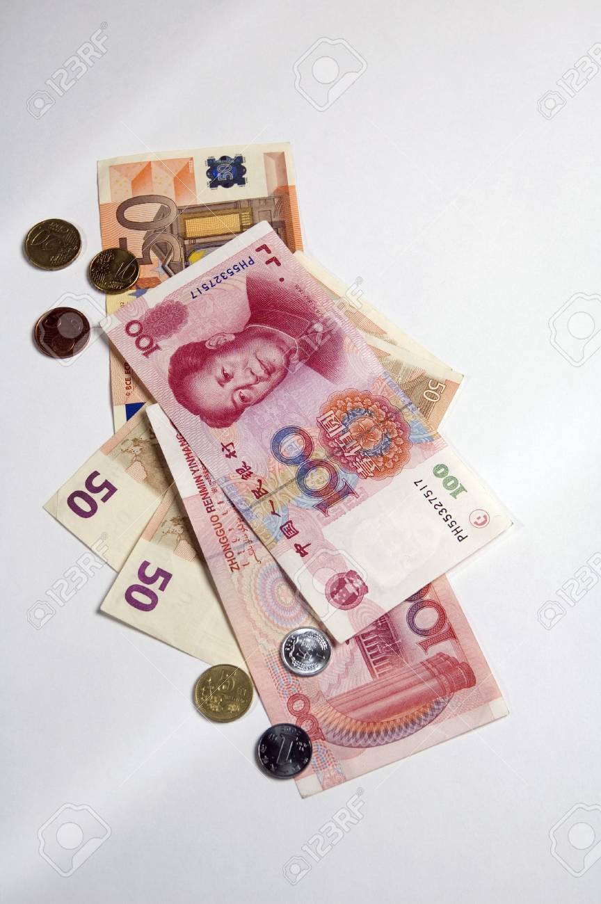 Bank Notes Of Chinese Yuan (RMB) And Euro Stock Photo, Picture and Royalty  Free Image. Image 371492.