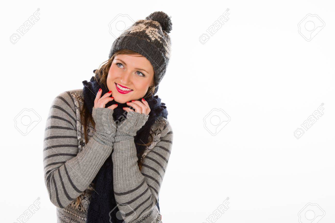 ふんわりした服 白い背景と水平線の形式を身に着けている美しい若い女性 の写真素材 画像素材 Image