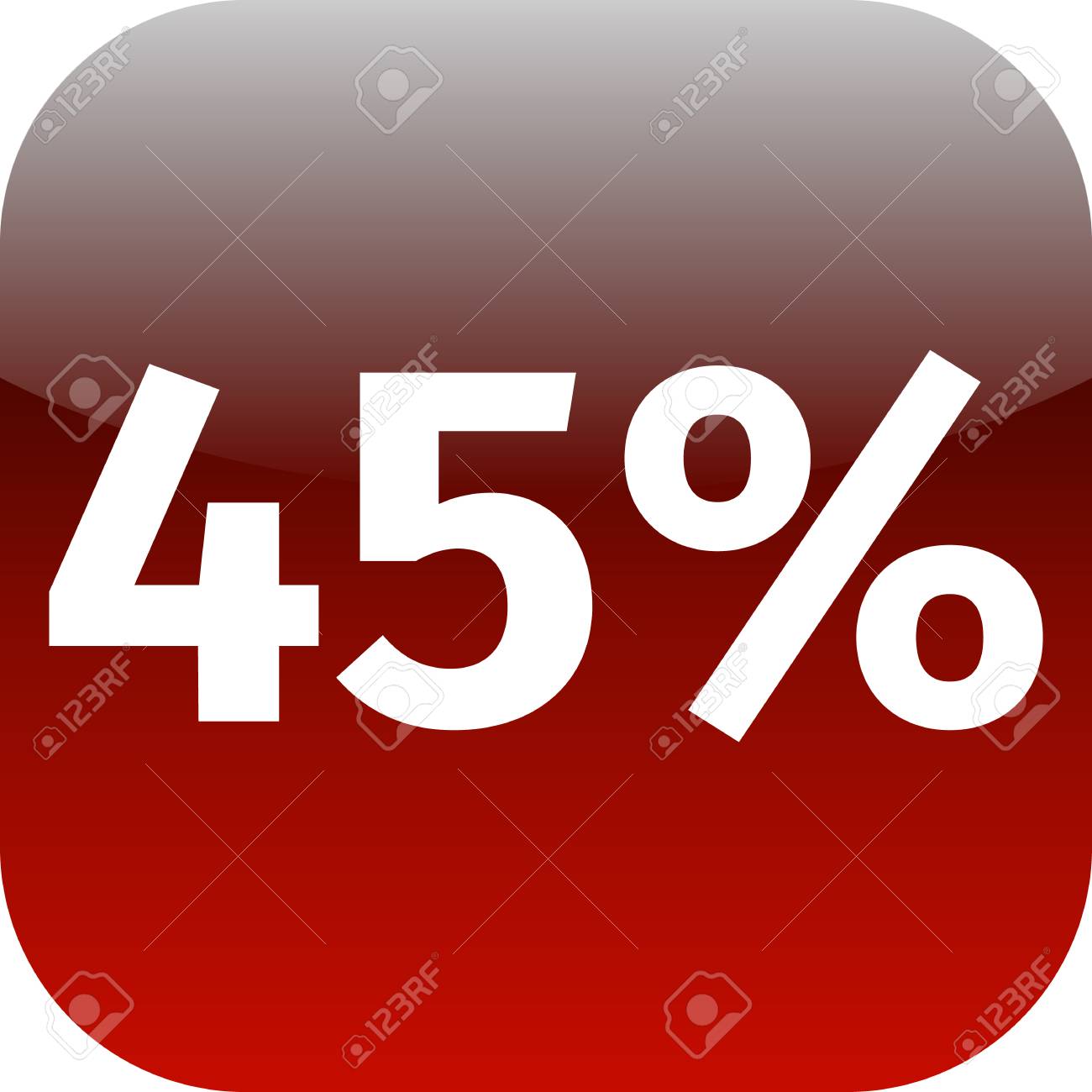 45 percent red and white icon for phone app stock photo picture and