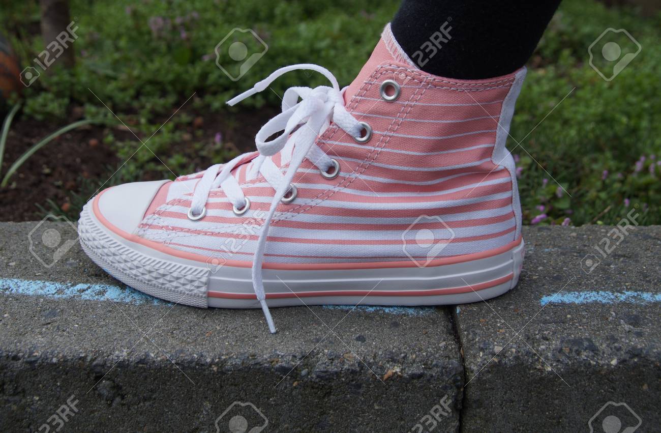 striped canvas shoes