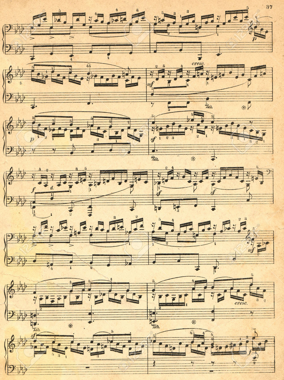 old piece of paper with musical notes stock photo picture and music on paper