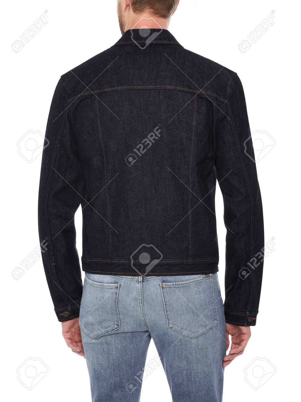 plain black denim jacket