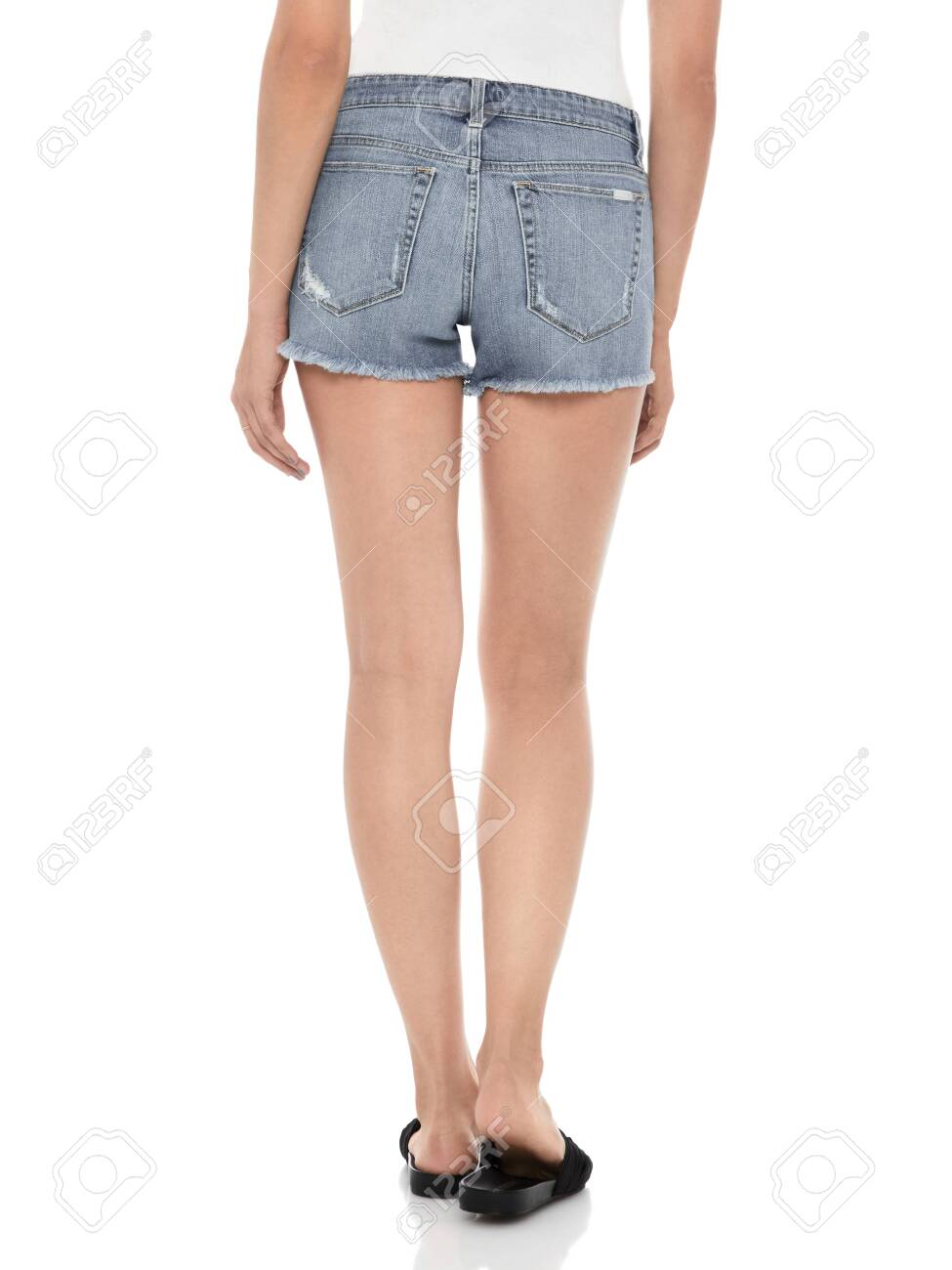 ripped shorts front and back