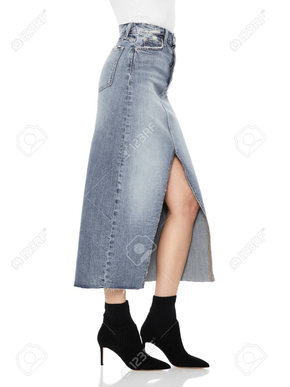 buy long denim skirt