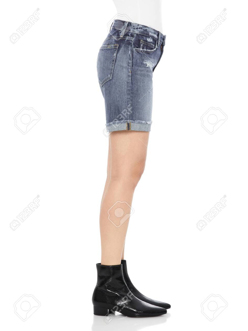 blue distressed denim skirt