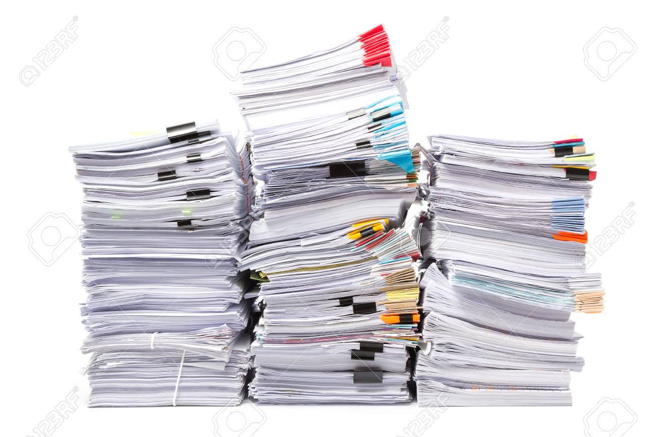 stack of business papers isolated on white background stock photo papers business