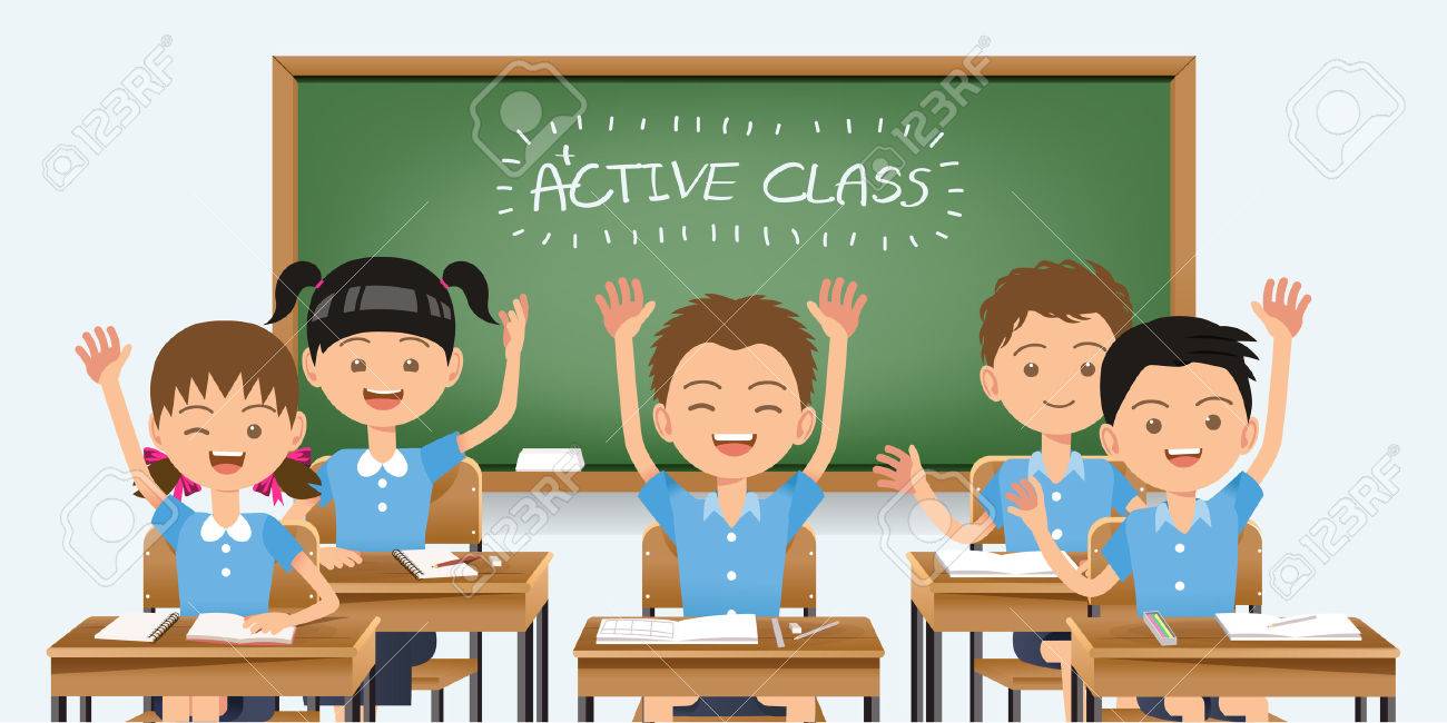 良い健康的な学生は 楽しいクラスを学習に興味があります 学校に戻るのイラスト素材 ベクタ Image